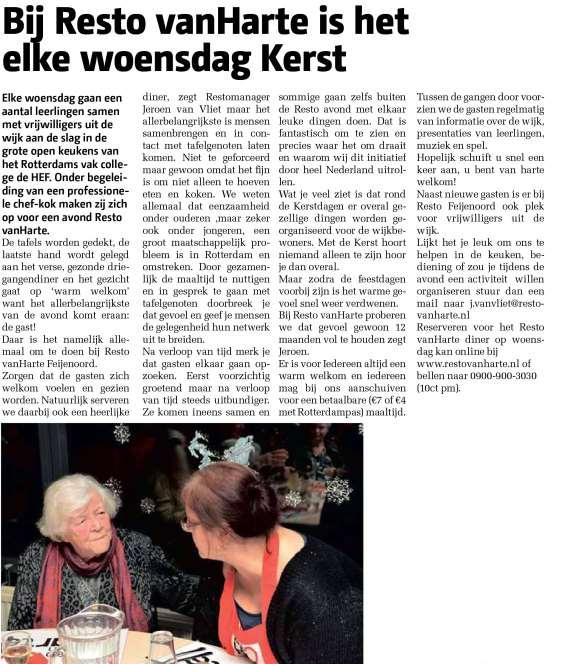 24 6 Resto VanHarte Rotterdam in de media Luister het interview met Restomanager Jeroen van Vliet op 10