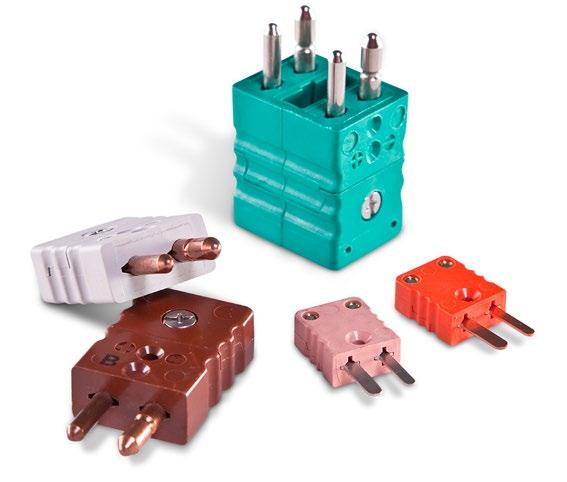 Connectoren Connectoren (stekkers, koppelingen) worden toegepast bij thermo-elementen en weerstandsthermometers.