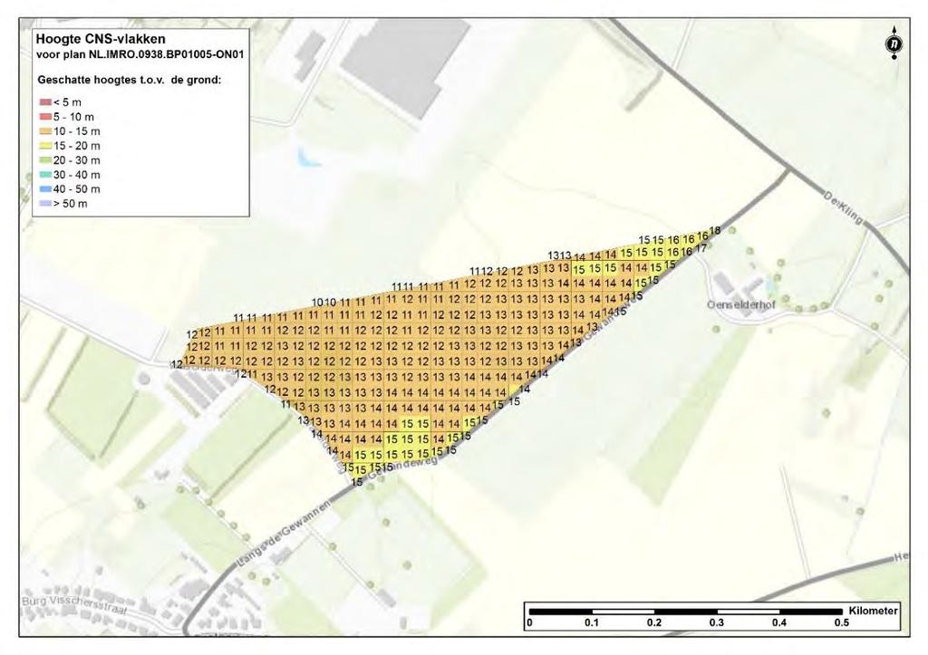 De hoogtes van de hoogtebeperkingsvlakken zijn weergegeven in de twee volgende kaarten voor respectievelijk alle CNS-vlakken en alle Annex 14-vlakken.