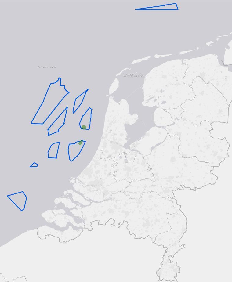 II To the north of the Wadden Islands. Figure S1 Wind energy zones (blue lined areas).