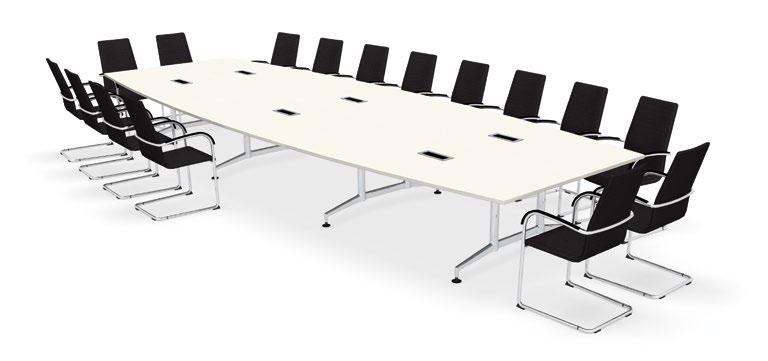 PRODUCTGEGEVENS 8400 ONA DESK TAFELOPSTELLINGEN Naast de getoonde tafelvarianten biedt Kusch+Co de tafelserie 8400 Ona desk in een veelvoud van standaard tafelopstellingen aan voor t/m 24 personen.