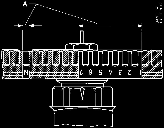 Voorinstelling Voorinstelbereik Instelmarkering Bij voorinstelbare Danfoss radiatorafsluiters kunnen de gedimensioneerde instelwaarden eenvoudig en nauwkeurig worden ingesteld zonder gereedschap -