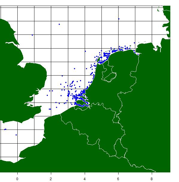 Van 17.615 exemplaren van het in totaal aantal gevangen zeebaars (52.239) is de lengte gemeten. De lengte range varieerde tussen 1 en 90 cm waarbij de meest voorkomende maat 8-9 cm was (fig. 3).