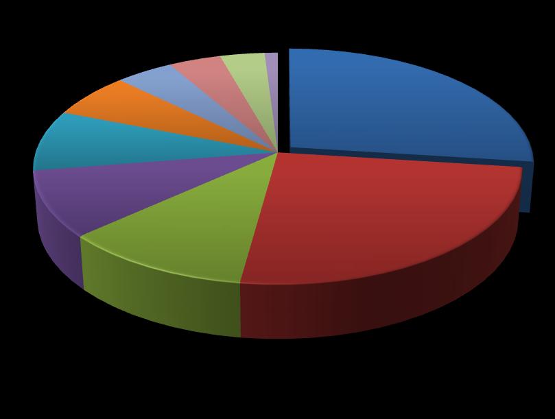 Bezoekers per sector en functie 9% 6% 4% 4% 4% 1% 27% Bezoekers per sector Verpakking