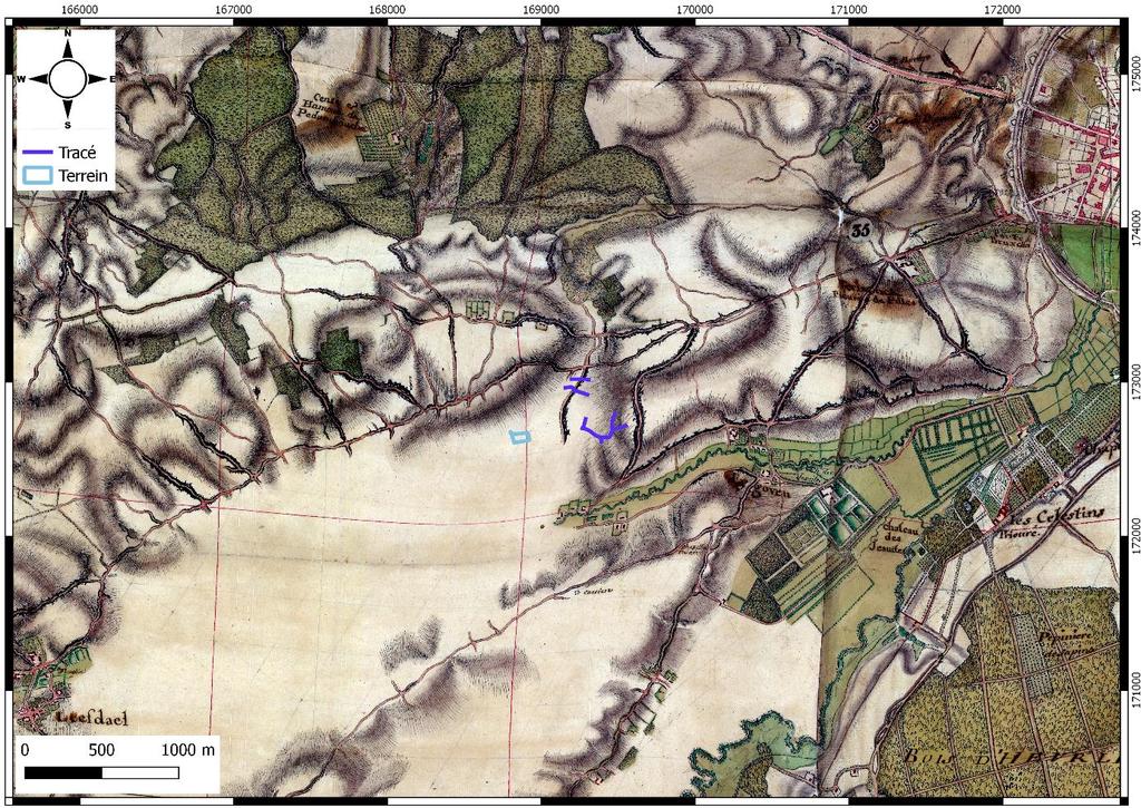 de algemene landschappelijke situatie van Bertem. De kaart is echter niet helemaal nauwkeurig en dit hangt samen met de aard van de bron, zijnde een historische kaart.