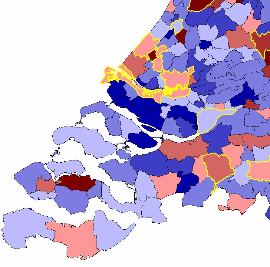 Score Arbeidsplaatsen per 1000 inwoners 15-64 jaar Totale bedrijvigheid 1018 of meer 898 tot 1018 816 tot