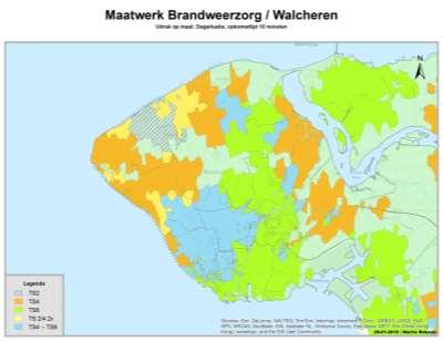 In onderstaande afbeeldingen wordt het voorstel aanvullend gevisualiseerd: Afbeelding 15 Een groot deel van de gemeente is binnen 10 minuten gedekt door de eerste