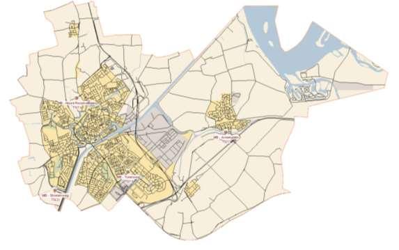 Afbeelding 19 gemeente Middelburg GEBIEDSINDELING EN GEBIEDSKARAKTERISTIEK Per gebied in de gemeente is aangegeven wat op basis van een aantal kenmerken het karakter van het gebied is (zie het