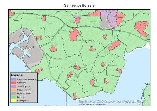 GEBIEDSINDELING EN GEBIEDSKARAKTERISTIEK Per gebied in de gemeente is aangegeven wat op basis van een aantal kenmerken het karakter van het gebied is (zie het uitgangspuntendocument in de bijlage).