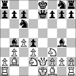 Deze keer kwam een vreemde opening op het bord, welke ik nooit eerder speelde. Dus alles improviseren. Punt,René - Buijs,Pierre [Buijs,Pierre] 1.b2-b3 e7-e5 2.Lc1 b2 Pb8-c6 3.e2-e3 d7-d5 4.