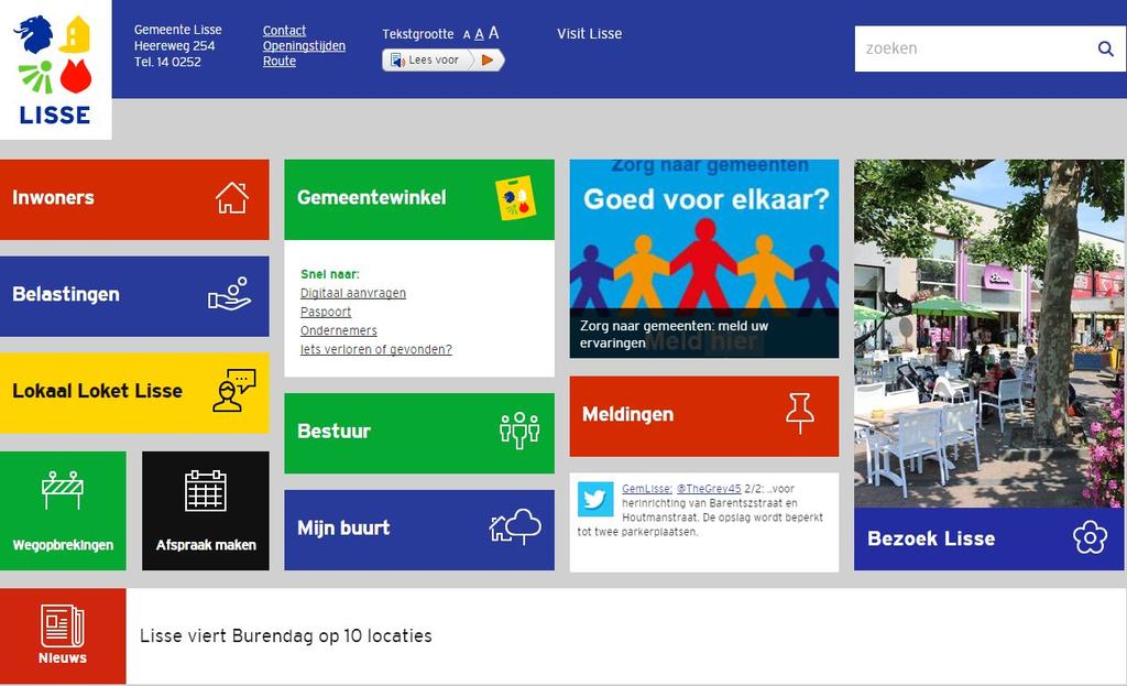 Marcel Braggaar, Gemeente Lisse Op de homepage van de website van gemeente Lisse staat sinds de aftrap van de campagne een grote, duidelijk herkenbare knop naar het meldingsformulier.