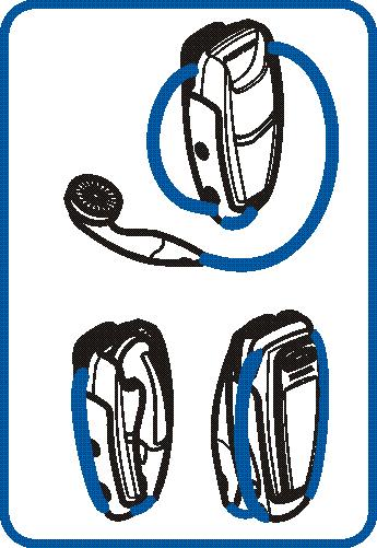 3. De hoofdtelefoon gebruiken Draag de hoofdtelefoon door deze op de in Afbeelding 4 weergegeven manier aan uw kleding te bevestigen of draag de hoofdtelefoon om uw nek met het koord (zie Afbeelding