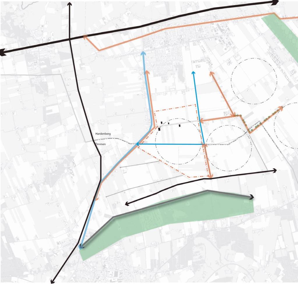 128 De ontginningsassen werden en worden nu nog steeds gebruikt als wegen en afwateringskanalen.