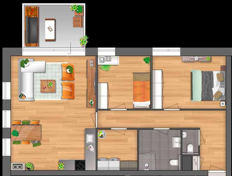 12 Variatie en woongenot 13 Appartement type A Hoge raampartij, lekker veel