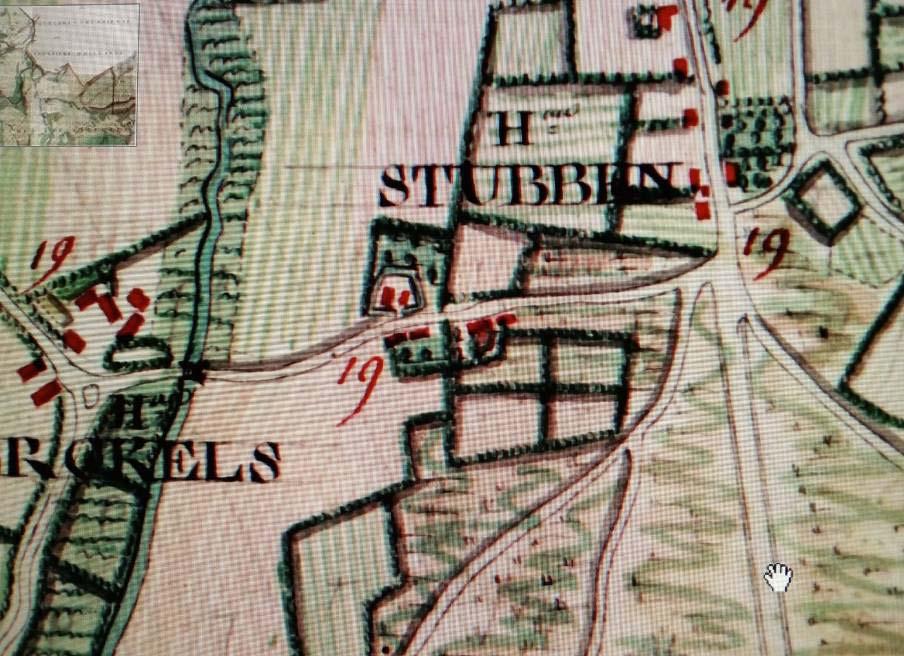 De historische context van de planlocatie (kaart van omstreeks 1770). 2.2. Historische context De gronden van het buurtschap Strubben wordt sinds lange tijd bewoond en bewerkt.