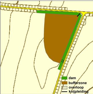 Fig. 4: Aanleg van een bufferende dam op de perceelsrand.