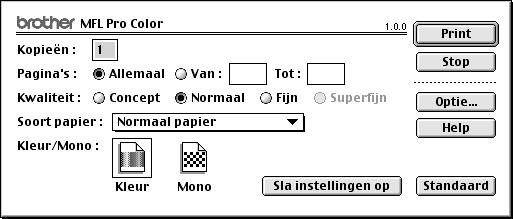 4 Klik in een softwareprogramma zoals PaperPort op het Archief en kies Print.