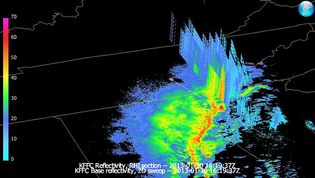 Deze tweede afbeelding is de Radial velocity met de deftige rotating couplet in beeld.