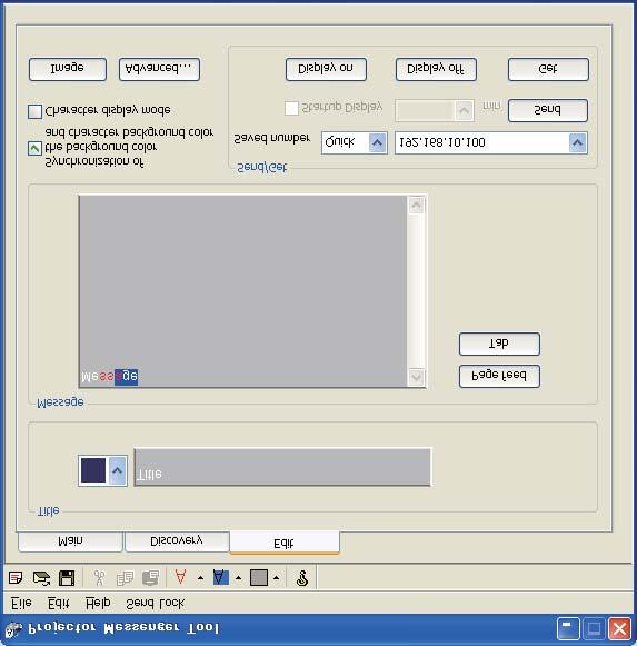 1. Netwerkfunctie 1.5 Messengerfunctie De projector kan tekstgegevens weergeven die via het netwerk worden overgedragen naar het scherm, en hij kan binnenin audiogegevens afspelen.