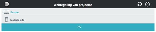 3. Webbesturing 3.1 Webregeling van projector (vervolg) Openen van het Hoofdmenu en het Optiemenu. In de kop bovenaan het scherm zijn de volgende handelingen beschikbaar.