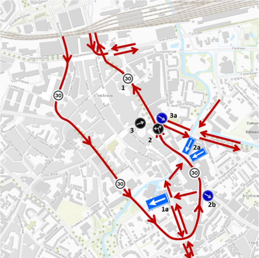 De bereikbaarheid naar parkeergarage Heuvel blijft ongewijzigd De maatregel draagt bij aan een autoluwe Vestdijk.