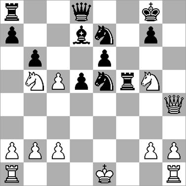 ..Txg5 is volgens Fritz de beste. 18.Dxg5 P7g6 19.Dxd8+ Txd8 en zwart zou dit moeten winnen.; B3) 17...P7g6 is de zet die ik zonder influisteren van Fritz had bedacht. 18.Dh7+ Kf8 B3a) 19.