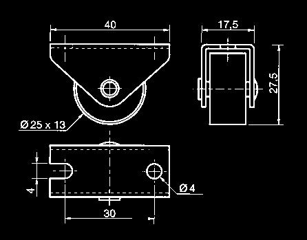 41 mm  500-4035 Wiel diameter 50 mm totale hoogte 150 mm