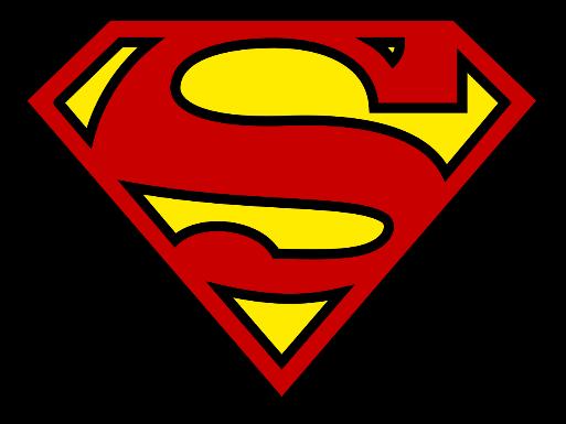 het supermanlogo Schrijf rondom het logo: Welke
