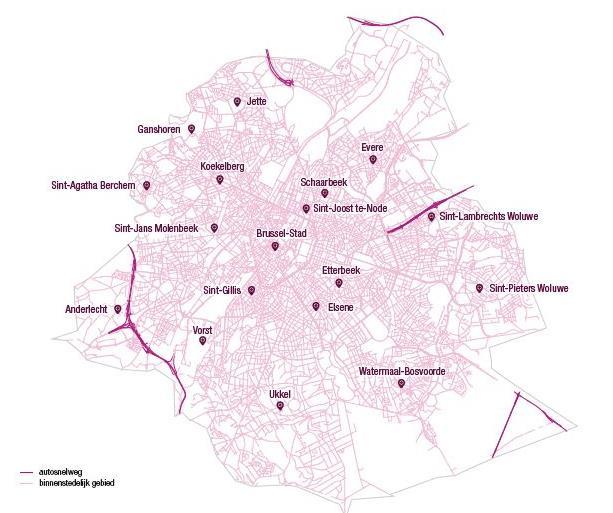 Brussels Hoofdstedelijk Gewest In het Brussels gewest moet de kilometerheffing op alle wegen betaald worden.