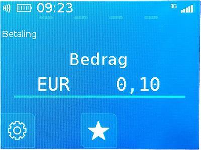 0 nadat u de betaalautomaat heeft aangezet via de aan- /uitknop aan de