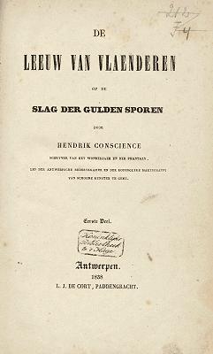 De Leeuw van Vlaanderen De leeuw van Vlaanderen (oorspronkelijk: De Leeuw van Vlaenderen of de Slag der Gulden Sporen) is een historisch boek geschreven door de Vlaamse schrijver Hendrik Conscience