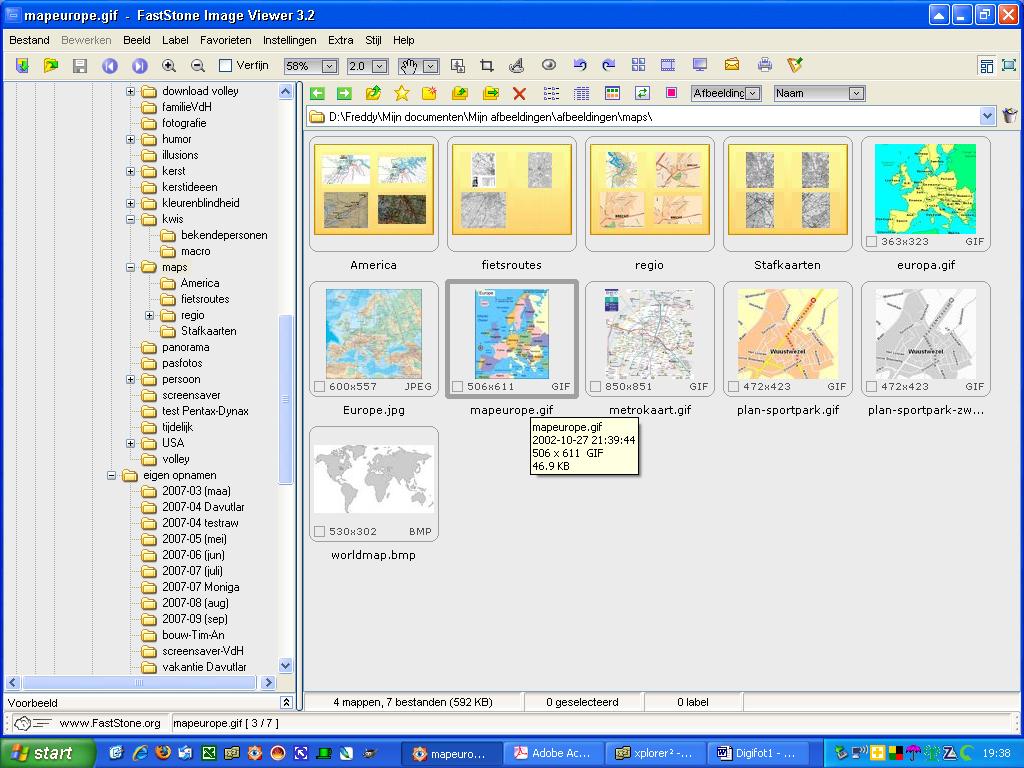 Via de pijltjestoetsen blader je verder in de geselecteerde map.