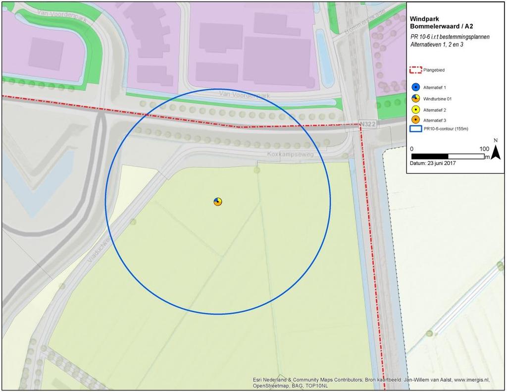 152 Uitvoering van een over gedimensioneerde mast waarmee een kleinere PR-contour wordt gerealiseerd.