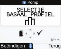 Een basaal profiel wijzigen 1. 2. 3. 3 j Selecteer in het hoofdmenu Pomp en druk op =.