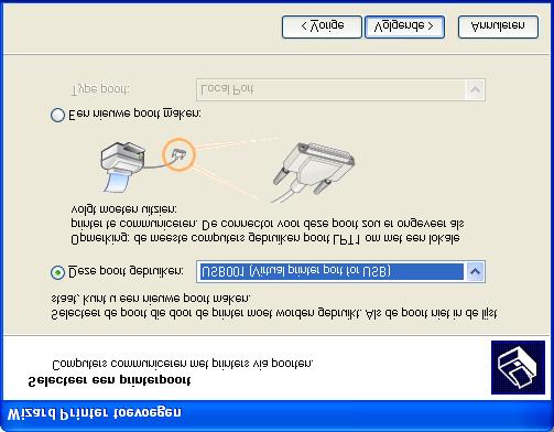 Stap 2 Bij gebruik van de USB-interfacekabel (voor 98/98SE/Me/2000 Professional/XP) Met de MFL-PRO Software Suite wordt een algemene universele printerdriver geïnstalleerd, die gecertificeerd is voor