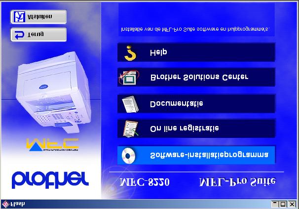 Stap 2 Bij gebruik van Windows NT Workstation Version 4.0 Zorg dat u de instructies in stap 1 De machine installeren op pagina s 4-9 hebt gevolgd. 1 Zet de computer aan.