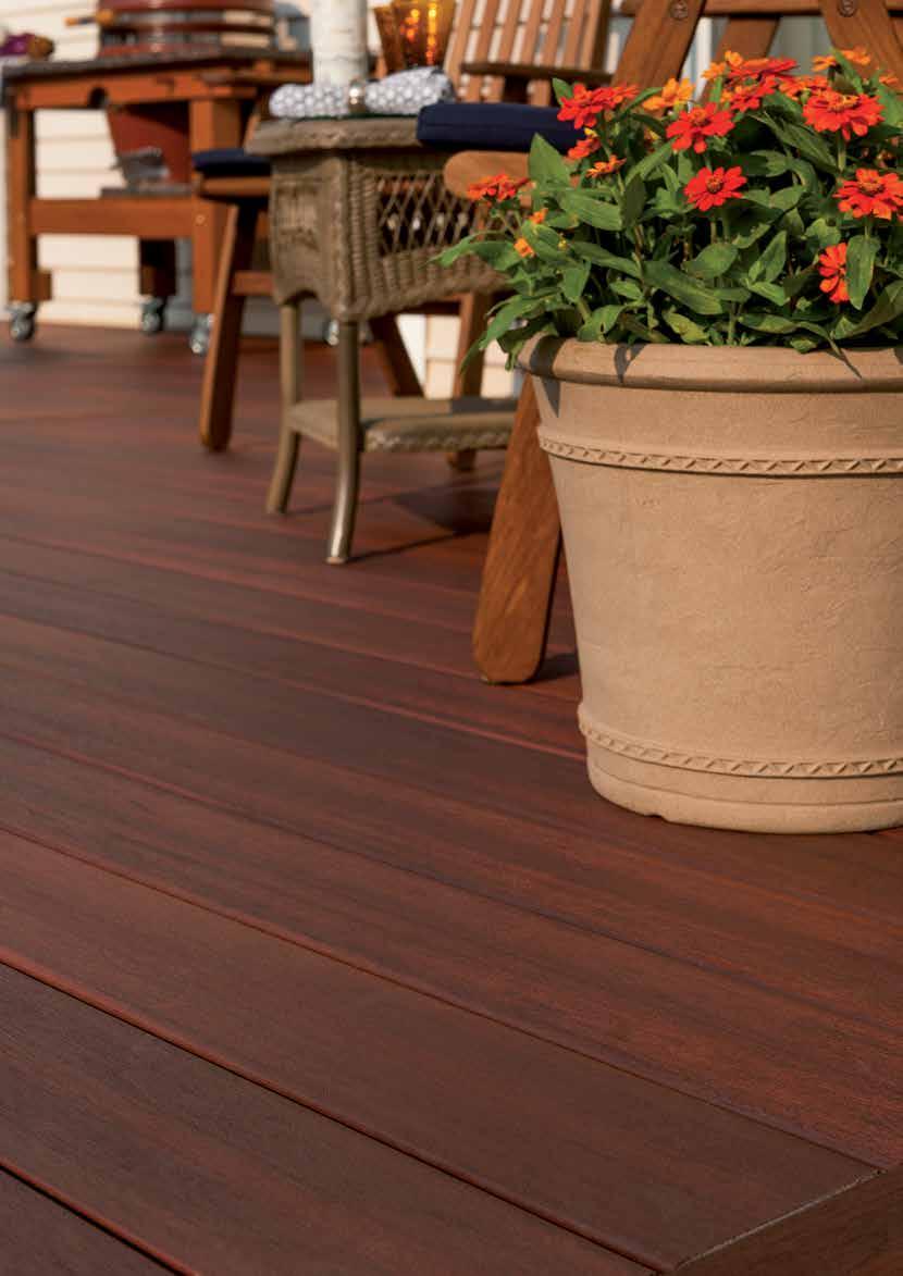 Composiet terras Wat is Fiberon Decking? - Massieve terrasdelen van 50% hout en 50% kunststof - Geen splinters, scheuren en vervormingen - Bewezen kwaliteitsproduct uit de V.S.