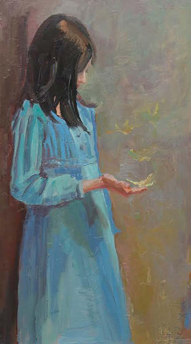 In deze serie olieverfschilderijen schilderde Jolanda een ingetogen beeld van vrouwen, die in hun eigen gedachten verzonken lijken te zijn.