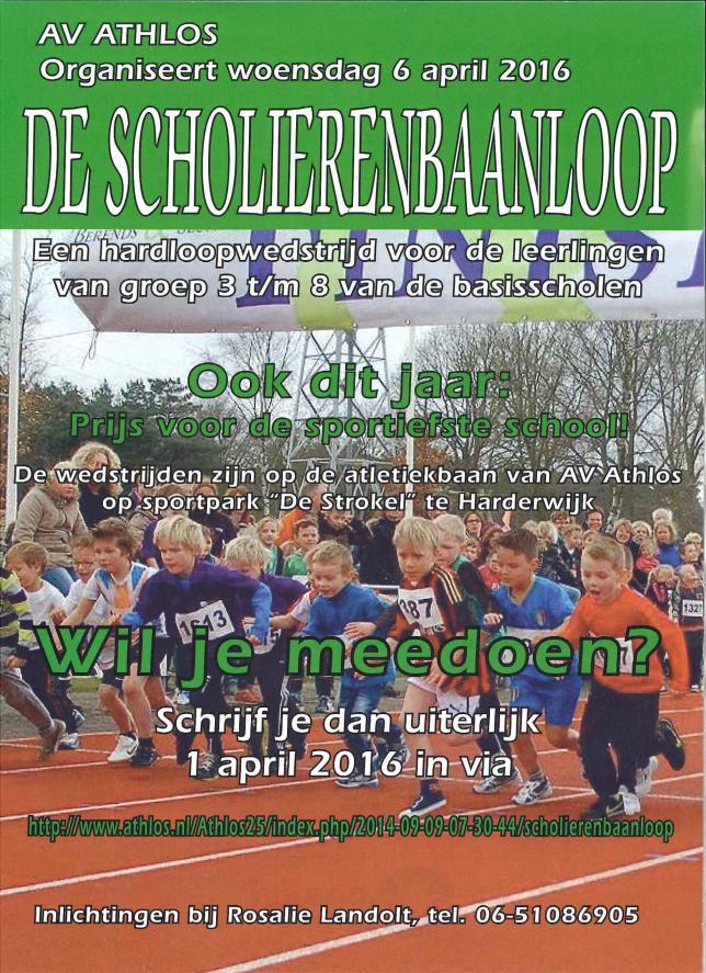 Spechtstraat 49, 3853 VA, Ermelo, 0341-552284 Atletiek Wij krijgen de laatste tijd veel vragen om medewerking te verlenen aan sportevenementen.