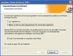 Installatie 8. Panda Antivirus 2007 scant nu het geheugen om zich ervan te verzekeren dat het programma geïnstalleerd wordt in een virusvrije omgeving.