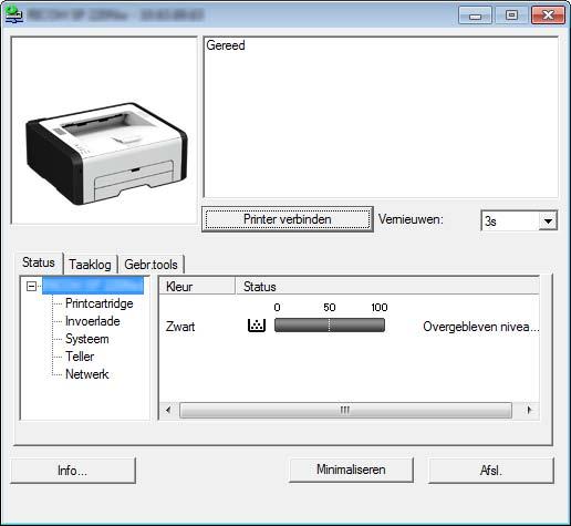 2. Papierspecificaties en papier bijvullen Papiertype en -formaat opgeven met Smart Organizing Monitor De procedure in dit onderdeel is een voorbeeld en is gebaseerd op Windows 7.