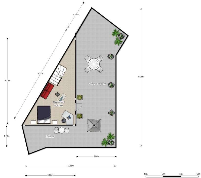 Plattegrond tweede verdieping 2D Voormelde