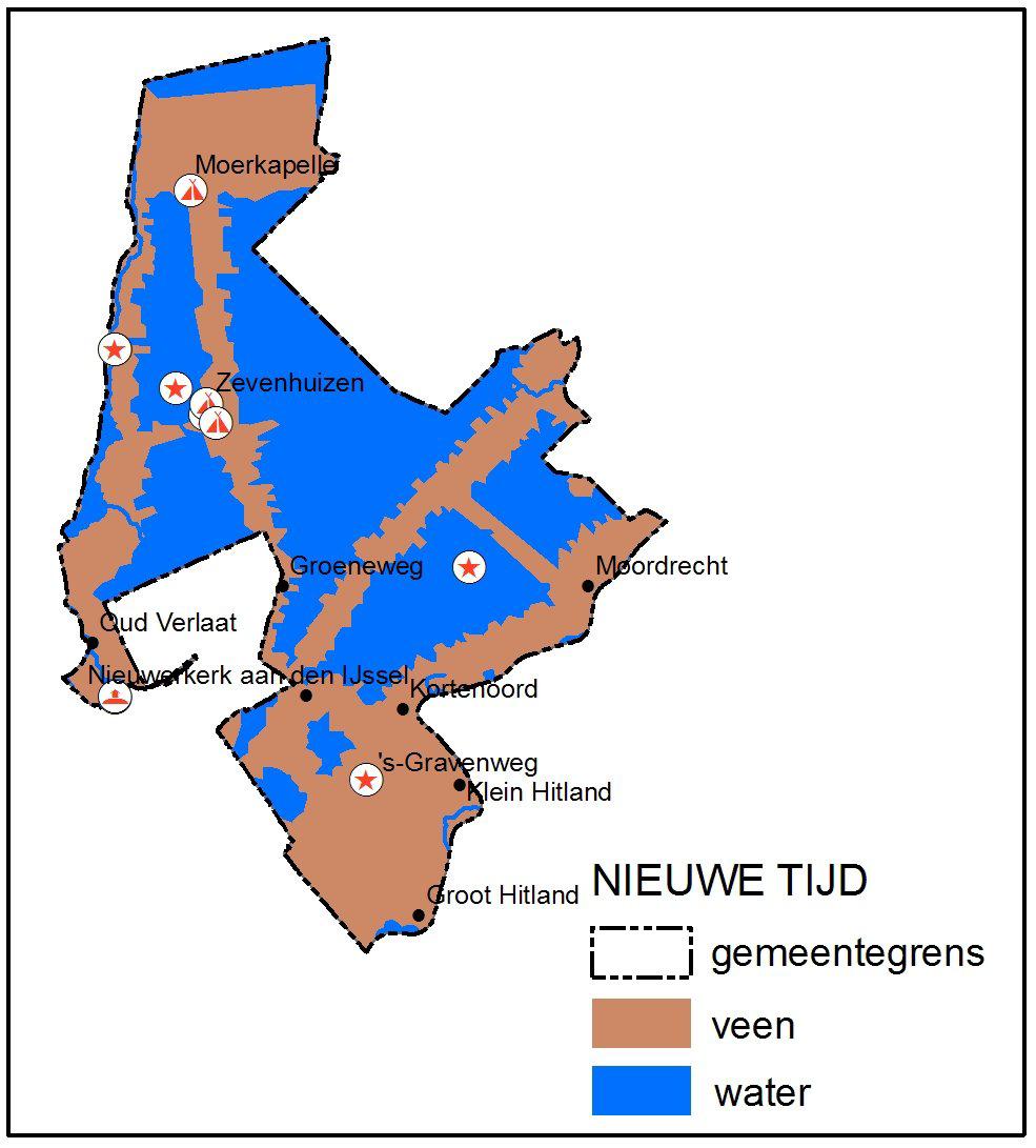 Tabel 6.6 Overzicht van waarnemingen en vindplaatsen uit de nieuwe tijd per gemeente.