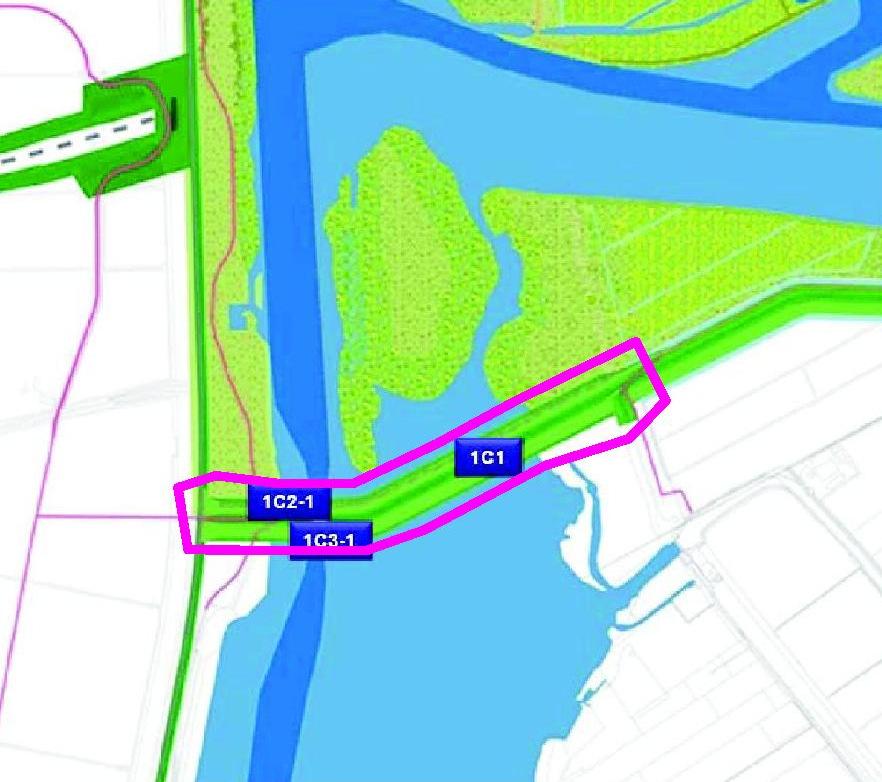 10. 1C1 DIJK DRONTERMEER-VOSSEMEER (FASE 1) 10.1. Beschrijving object Naam object Objectnummer Dijk Drontermeer-Vossemeer (Reevedam) 1C1 Fasering fase 1 Ontwerplevensduur 2025-2065 Normering 1/4000