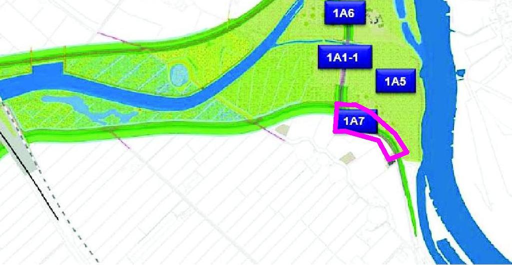 De nieuwe IJsseldijk wordt hier aangesloten op de bestaande IJsseldijk. De dijk wordt voor fase 1 aangelegd.