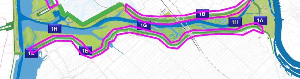 weglichaam Roggebot fase 1 2015-2025 kade bij weglichaam Roggebot fase 2 2025-2065 Aan de noord- en zuidzijde wordt de bypass begrensd door twee nieuw aan te leggen waterkeringen.