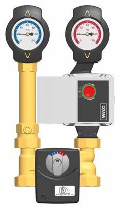 3 Beschrijving van het product 3.3 K32 - Gemengde pompgroep met 3-weg mengkraan K32 De geïntegreerde menger regelt de toevoertemperatuur van de verwarmingskring.