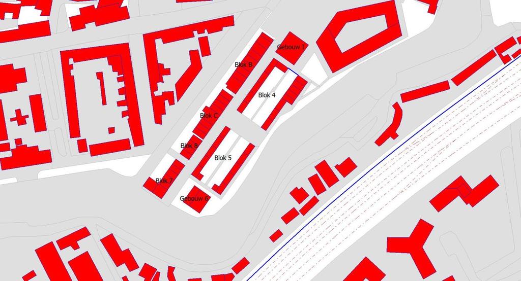 Pagina van 7 Wet geluidhinder, artikel 0a Afbeelding : overzicht van de bouwblokken en gebouwen van plangebied Defensie-eiland Zuid.