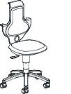 Bureaustoel. Verstelbare hoogte en ergonomische zitting. Wielen voor harde vloeren.