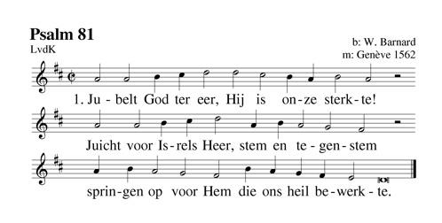 Welkom & Mededelingen Samenzang: Psalm 81 vers 1, 2, 3 Muzidienst Hervormde Kerk Puttershoek Stil Gebed - Votum - Groet Wetslezing 2 Laat de harpen slaan, klinken de trompetten.